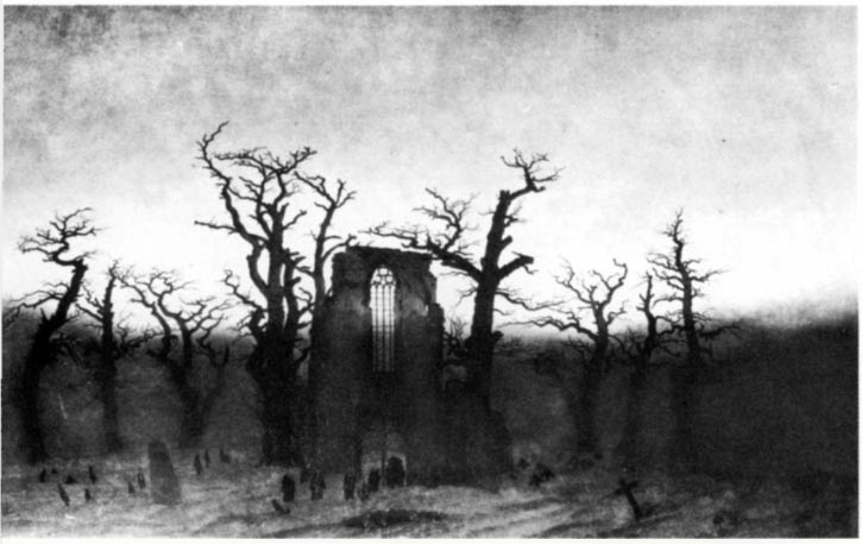 Left, a w i n t e r landscape by the G e r m a n artist Kaspar Friedrich Landscape paintings usually express indefinable "moods" — as do symbolic landscapes in dreams.