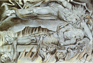 An abstract image of two imaginary personalities on top of each other describing a dream of the first person and second person on top guiding the other person's dream