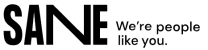 Screenshot 2025-10-03 at 5.27.49 PM A logo for a mental health blogging website called sane with the tagline we're people like you